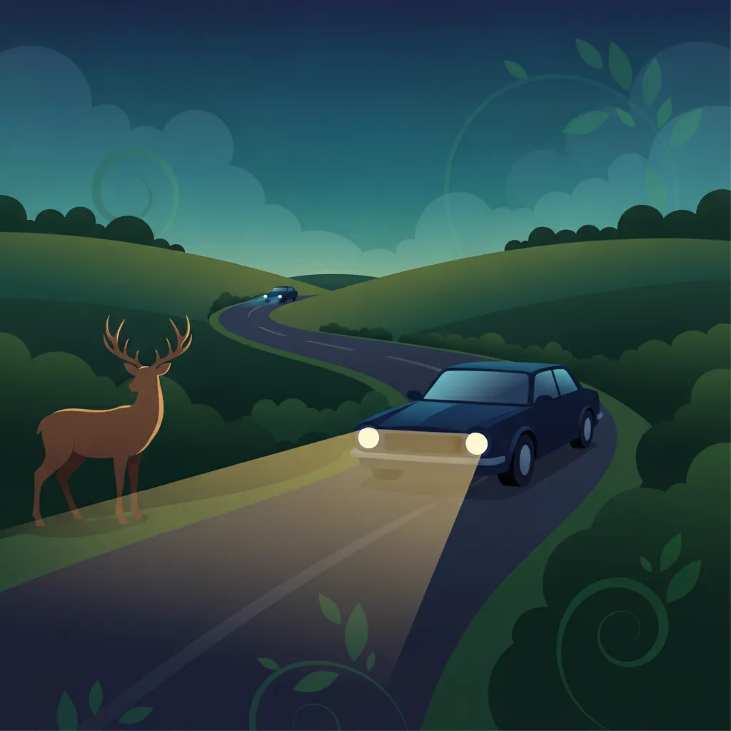 Conduite de nuit sur les routes non éclairées d'Irlande