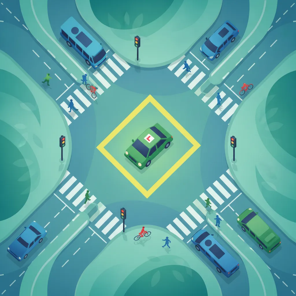 Cajas Amarillas y Cruces Urbanos para Conductores Aprendices Irlandeses
