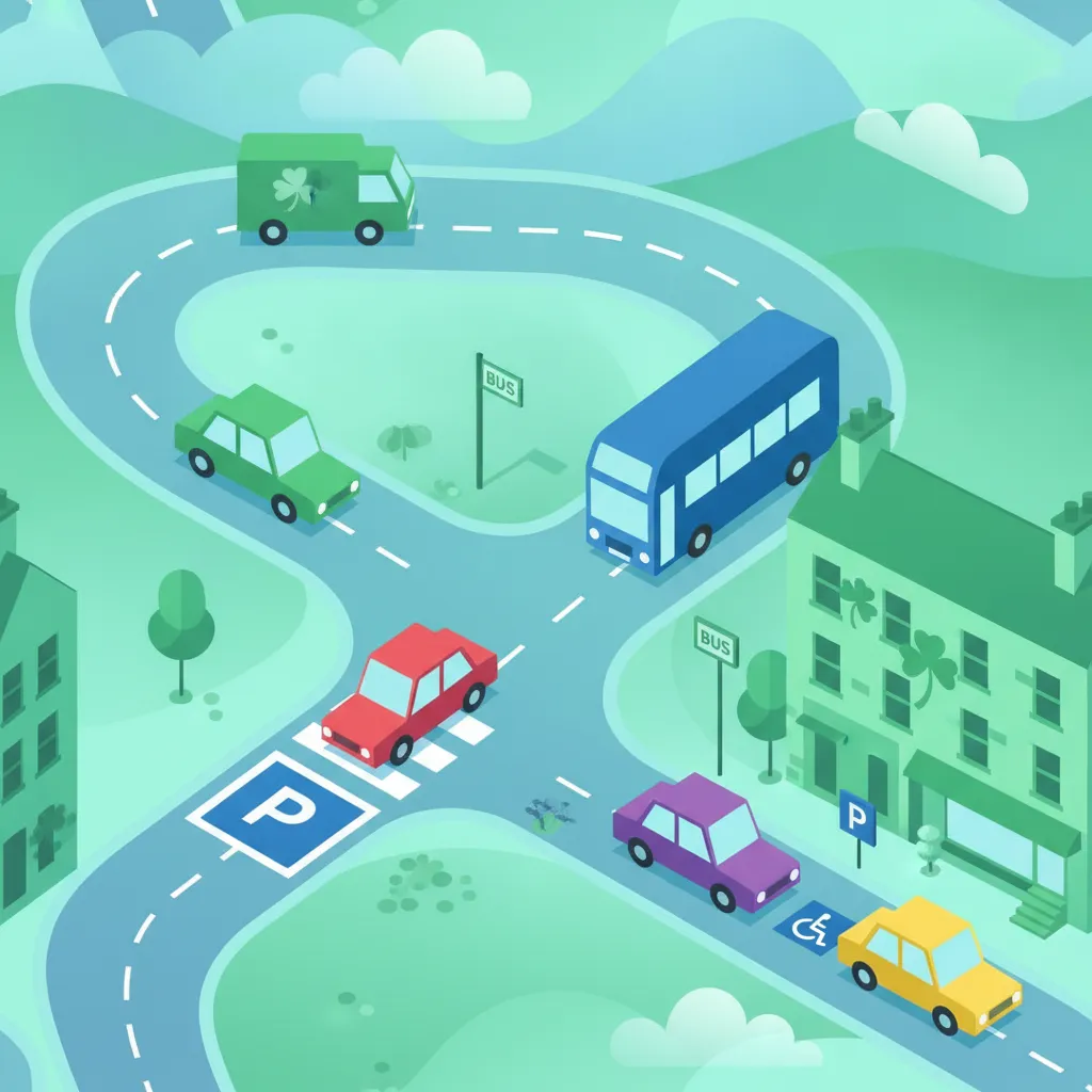 Règles de Stationnement près des Carrefours et Traversées en Irlande