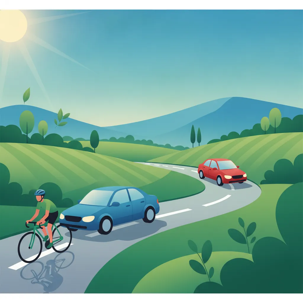 Examen Teórico de Conducción de Irlanda: Cómo circular de forma segura con ciclistas en carreteras estrechas