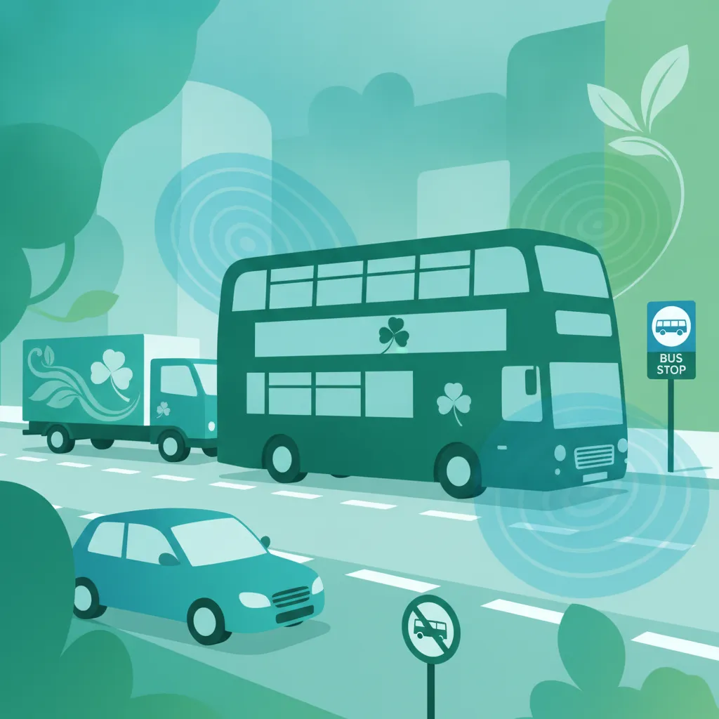 Autobuses, Camiones y Puntos Ciegos en el Tráfico Irlandés