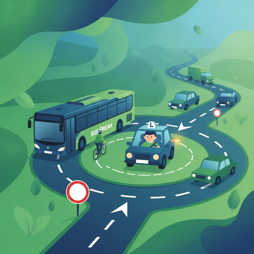Rotondas y Prioridad de Paso para Conductores Noveles Irlandeses