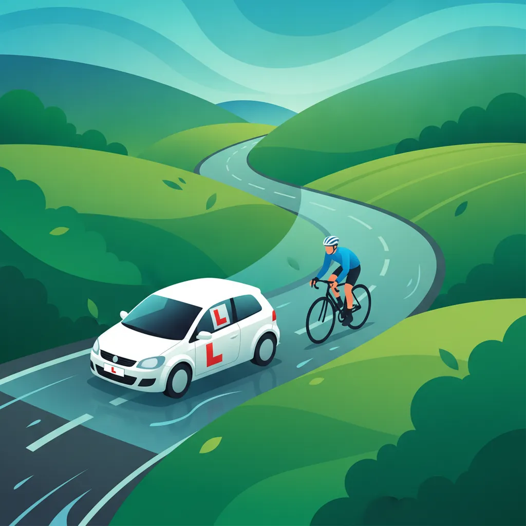 Cómo circular con ciclistas en carreteras estrechas de Irlanda para conductores noveles