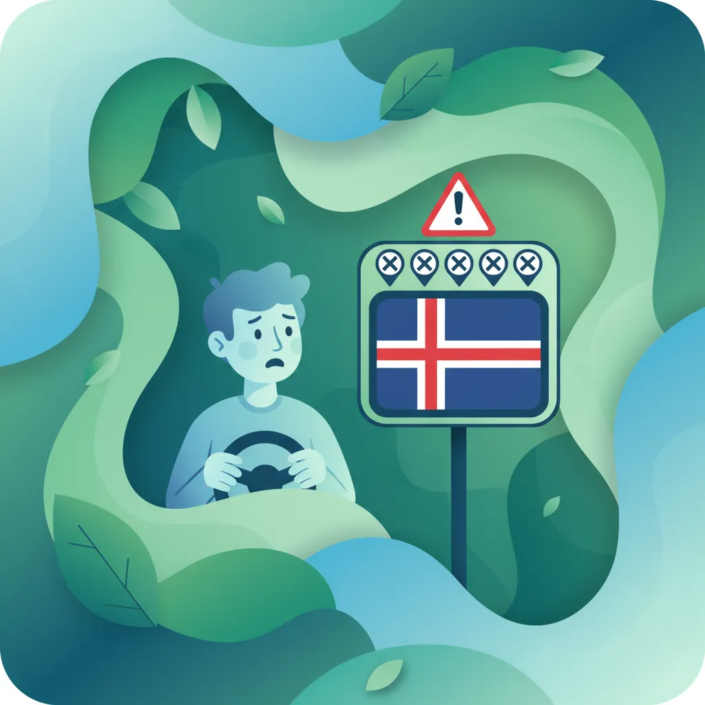 Strafpunten voor beginnende bestuurders in IJsland Oefensessie
