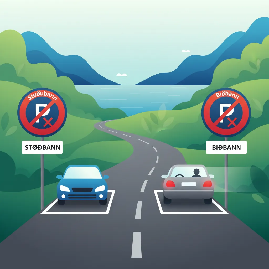 Icelandic Prohibitory Signs: Parking and Stopping Rules