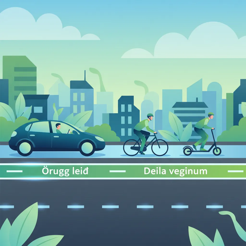 Sesión de práctica de Interacciones seguras con ciclistas y patinetes eléctricos en el tráfico islandés