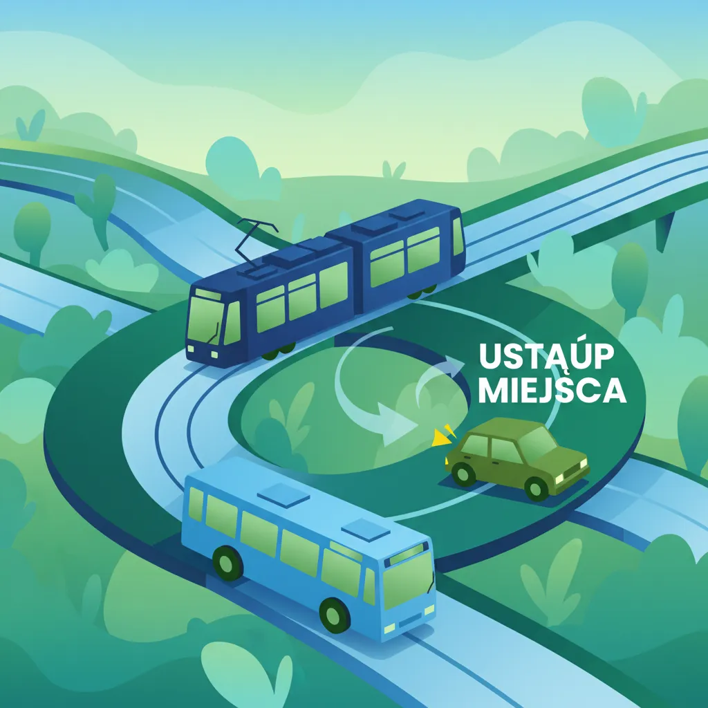 Polish Roundabouts with Trams and Public Transport