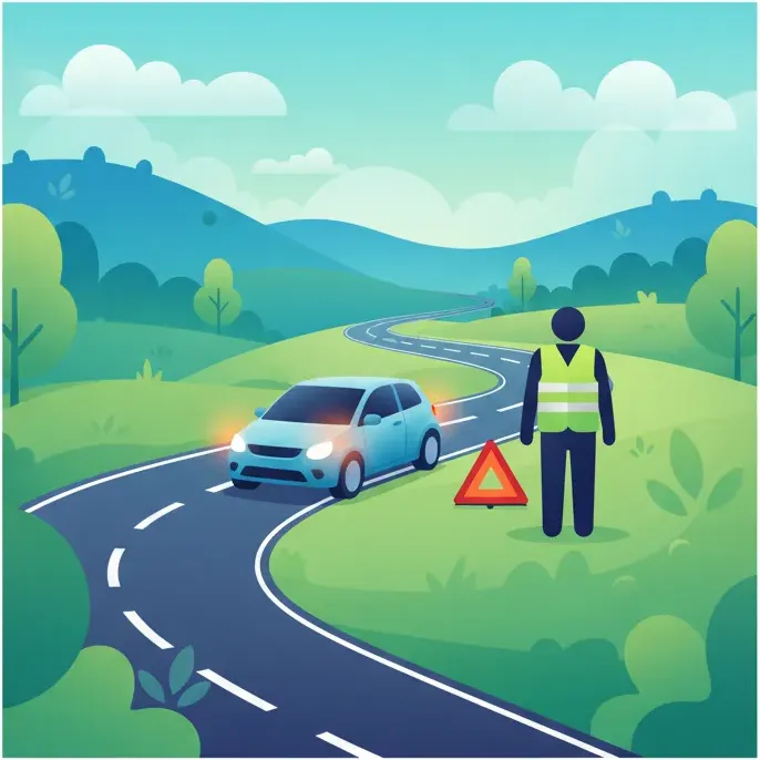Polish Driving Theory: Emergency Stops & Warning Signals Practice