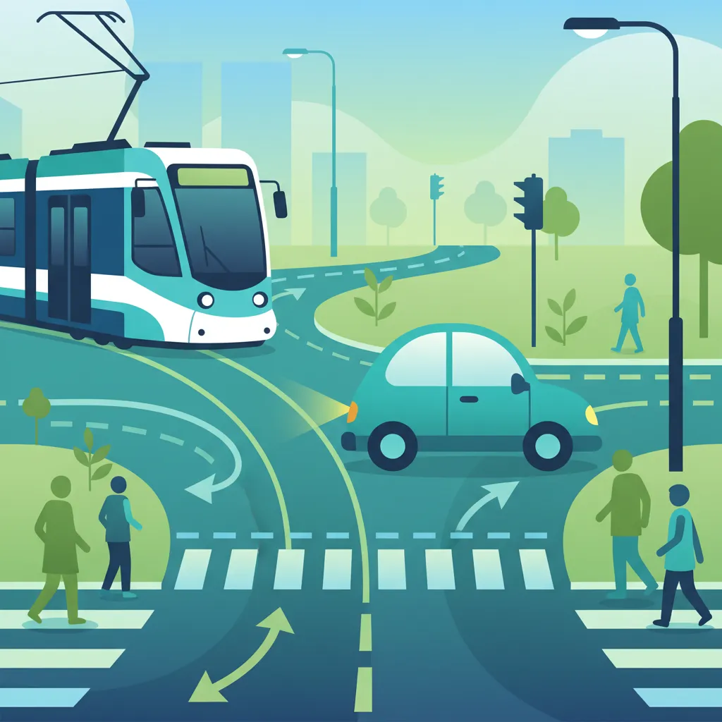 Spårvagns prioritet och interaktioner vid korsningar i polsk trafik