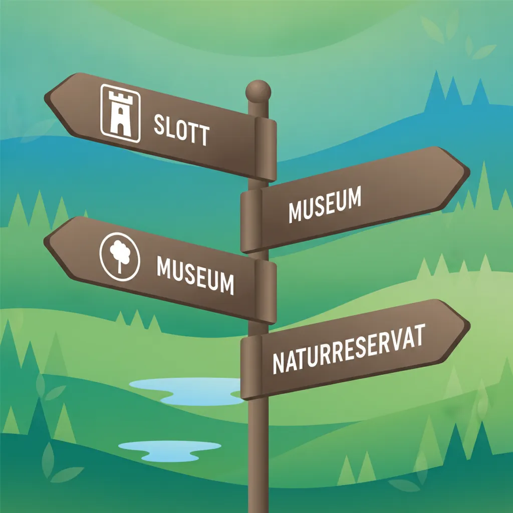 Comprendre les panneaux touristiques et culturels suédois