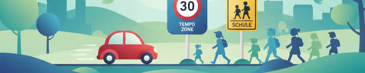 Límites de velocidad alemanes en zonas residenciales y escolares