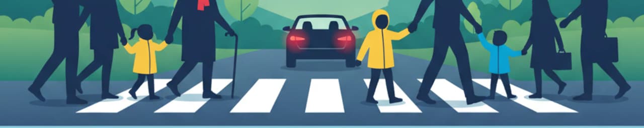 Seguridad en pasos de peatones para la teoría de conducción danesa