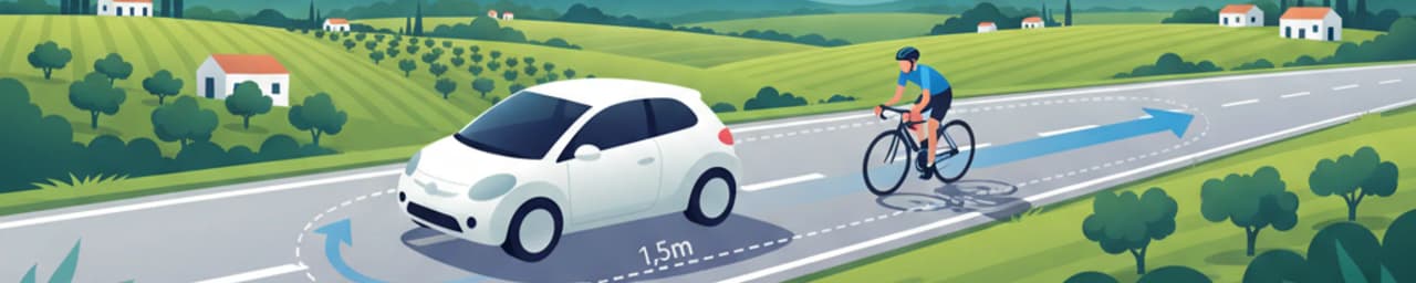 Adelantar a ciclistas en España: Normas clave de seguridad
