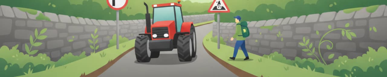 Entraînement aux routes rurales et virages cachés pour le code de la route irlandais