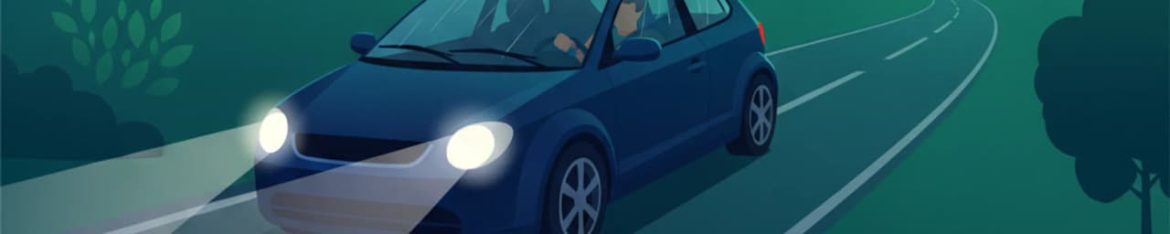 Oświetlenie, wycieraczki i widoczność dla kierowców zdających egzamin teoretyczny w Irlandii