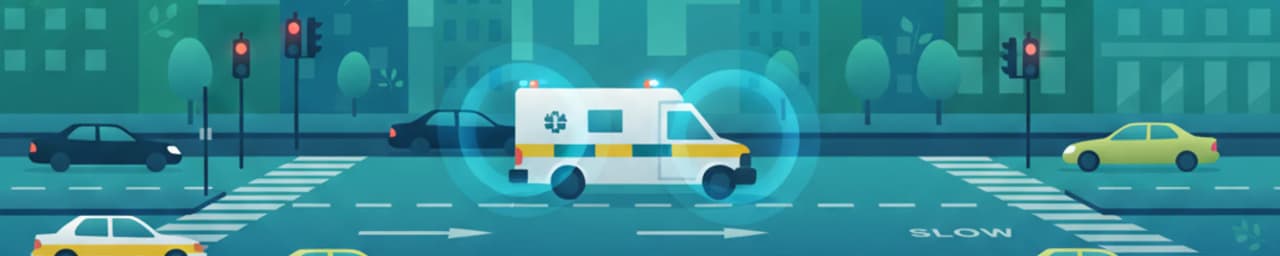 Vehículos de Emergencia y Luces Azules para el Examen Teórico de Conducir Irlandés