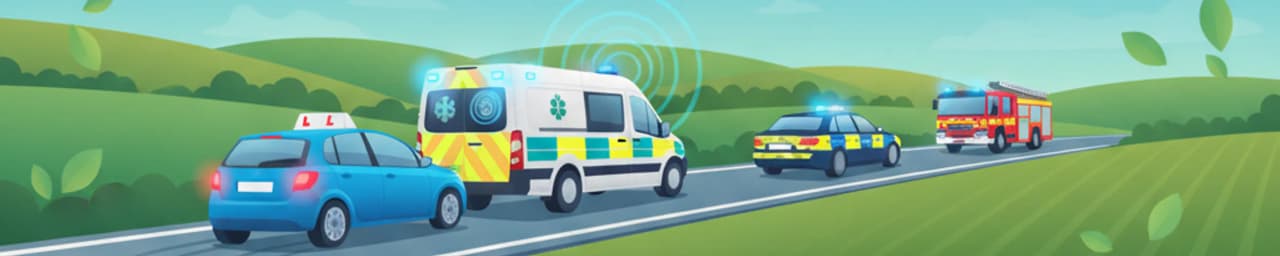 Véhicules d'urgence et gyrophares pour les apprentis conducteurs irlandais