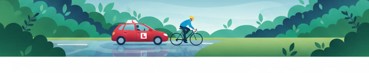 Umgang mit Radfahrern auf schmalen irischen Straßen für Fahrschüler