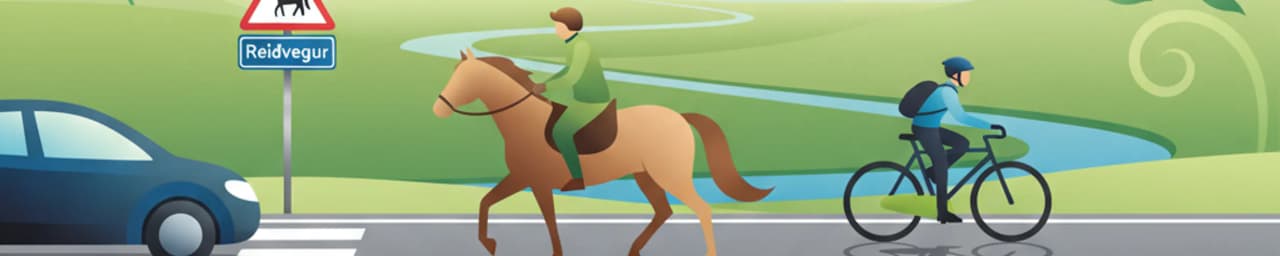 Väjningsplikt för hästryttare och cyklister i Islandstrafiken