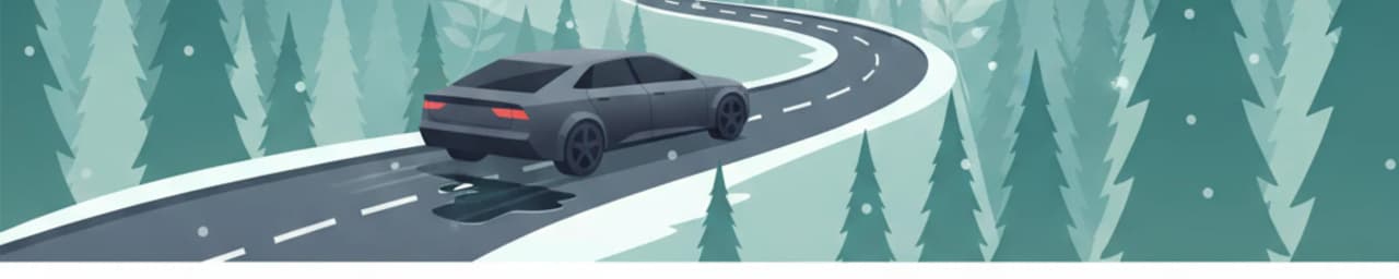Fahren auf Glatteis auf italienischen Straßen