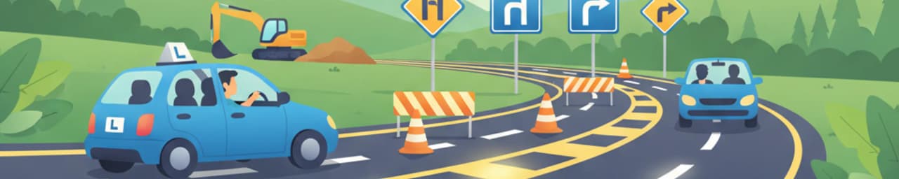 Polonya'da Geçici Yol İşaretleri ve Şantiye Alanlarında Seyir