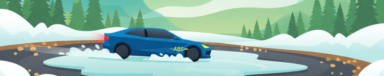 Hamowanie z ABS na lodzie, śniegu i szutrze w warunkach szwedzkich