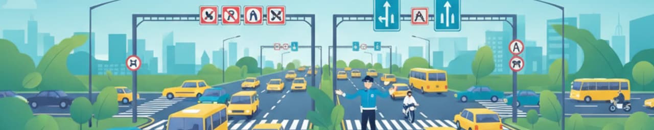 Signaux de Trafic et Signaux de Police Turcs en Trafic Dense