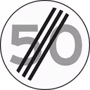 End of Maximum Speed road sign from Netherlands