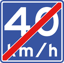 Verkehrszeichen Ende der empfohlenen Geschwindigkeit (A5)