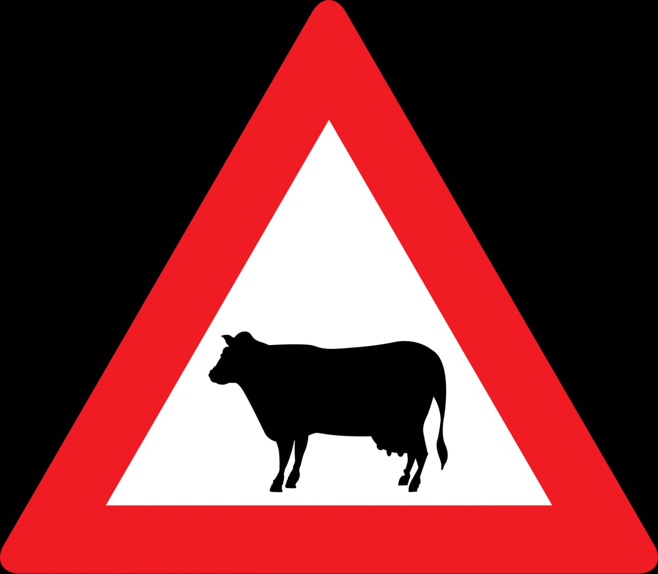 13a - Animales (vaca) señal de tráfico