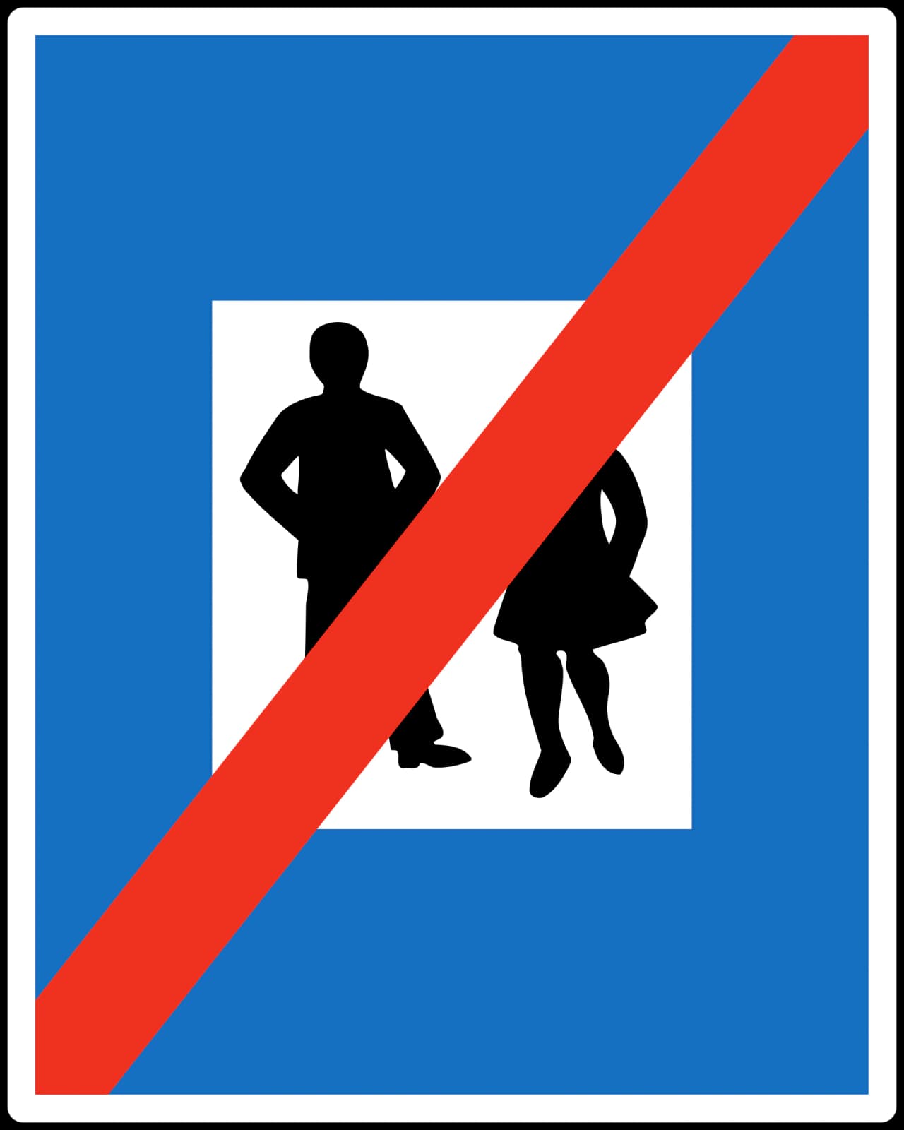9b-end-pedestrian-zone - Fin de zona peatonal señal de tráfico