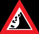Falling rocks (10b) road sign