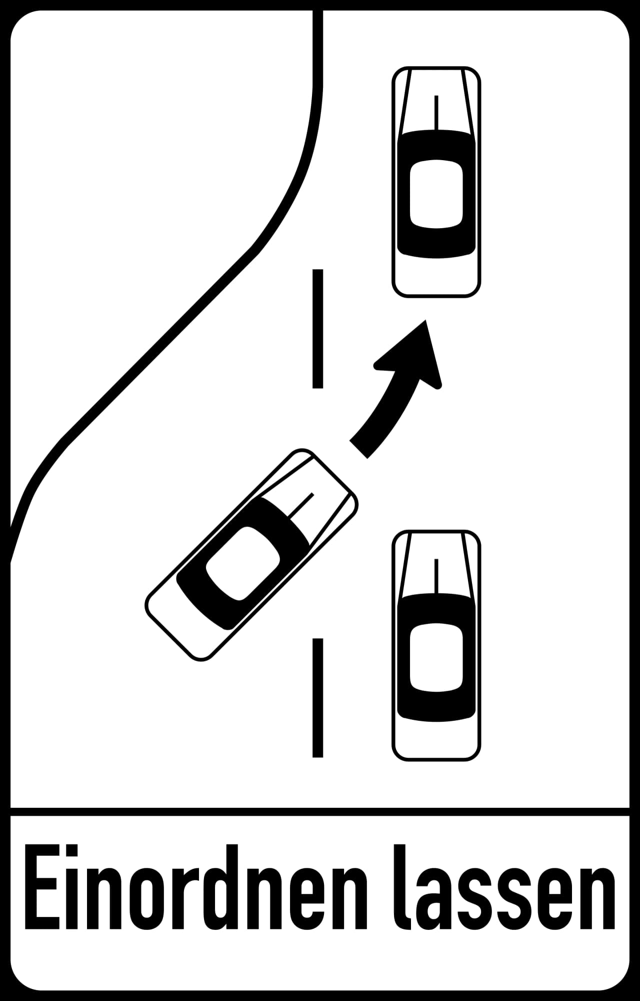 23c - Fusión de carriles señal de tráfico