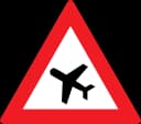 Low-flying aircraft (10c) road sign
