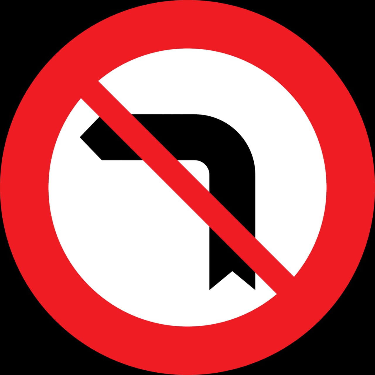 3a-no-left-turn - Prohibido girar a la izquierda señal de tráfico