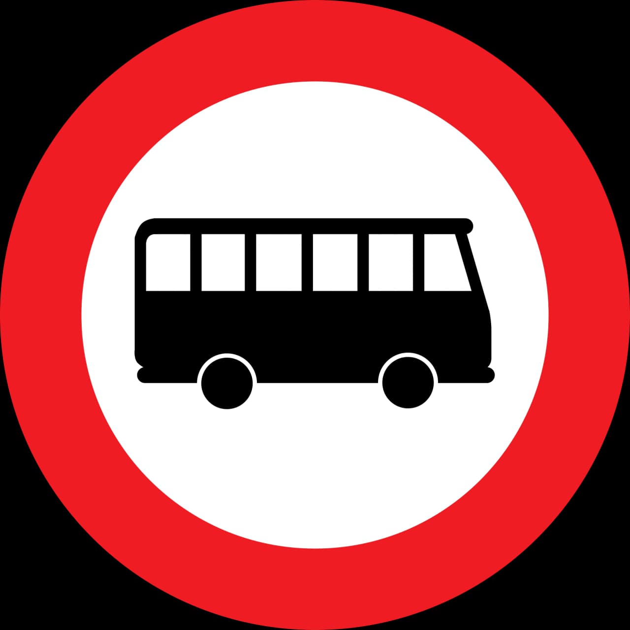 7f - Prohibido autobuses señal de tráfico