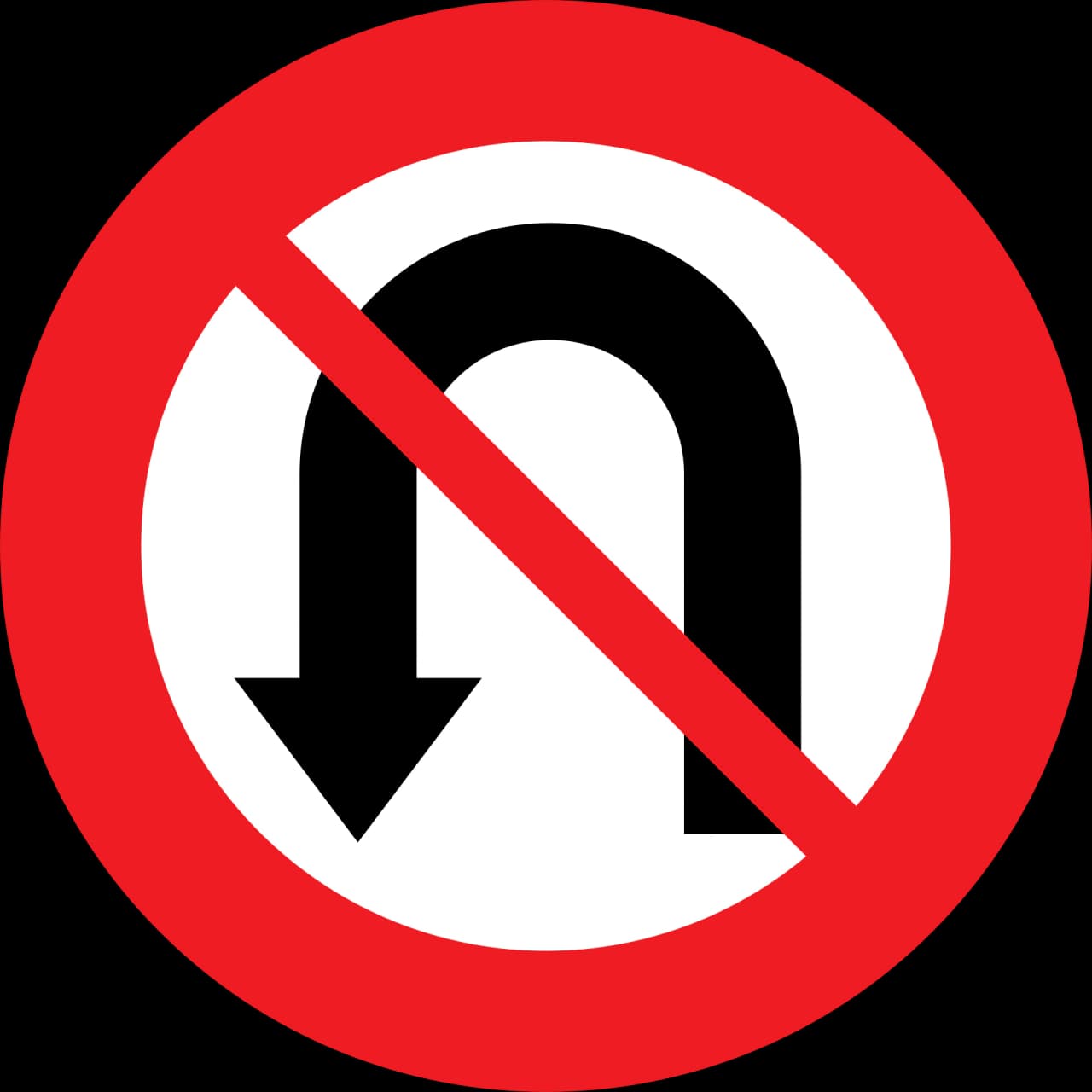 3c - No U-turns señal de tráfico