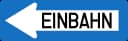 One-way traffic (left) road sign from Austria
