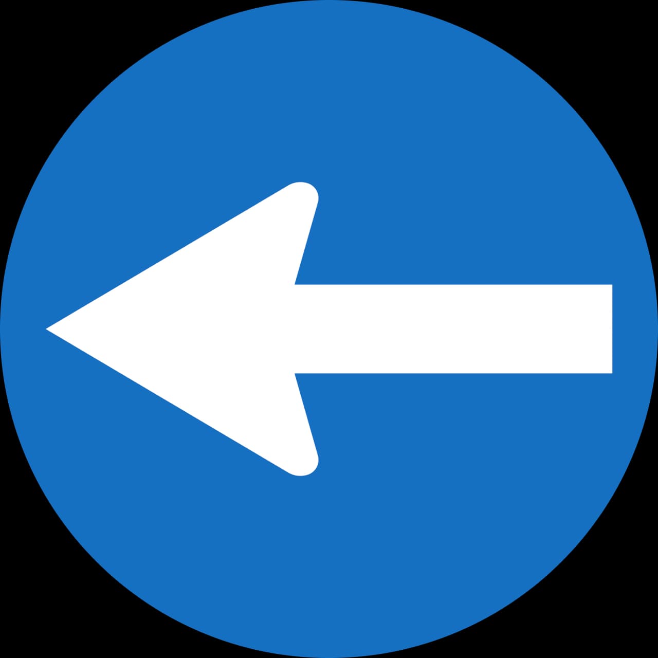 15-prescribed-direction-left - Nakazany kierunek: tylko w lewo znak drogowy