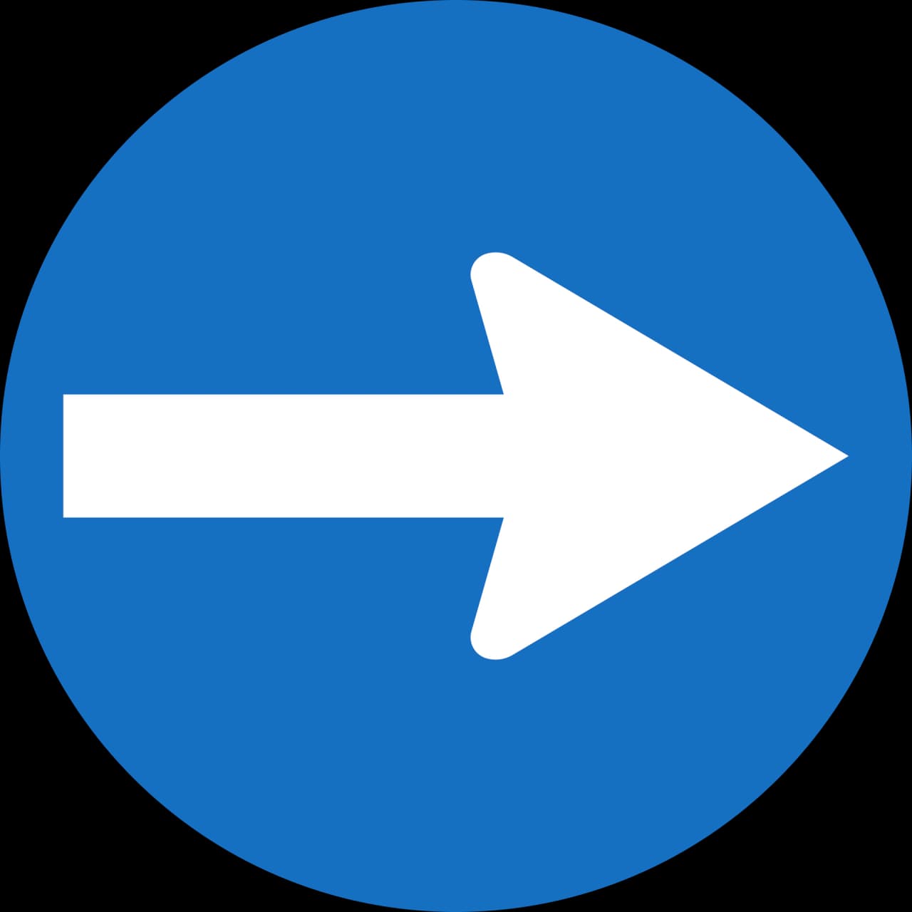 15-prescribed-direction-right - Nakazany kierunek: Tylko w prawo znak drogowy