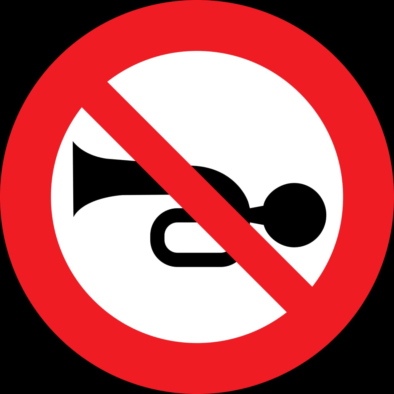 14-prohibition-horn-sounding - Prohibición de tocar el claxon señal de tráfico