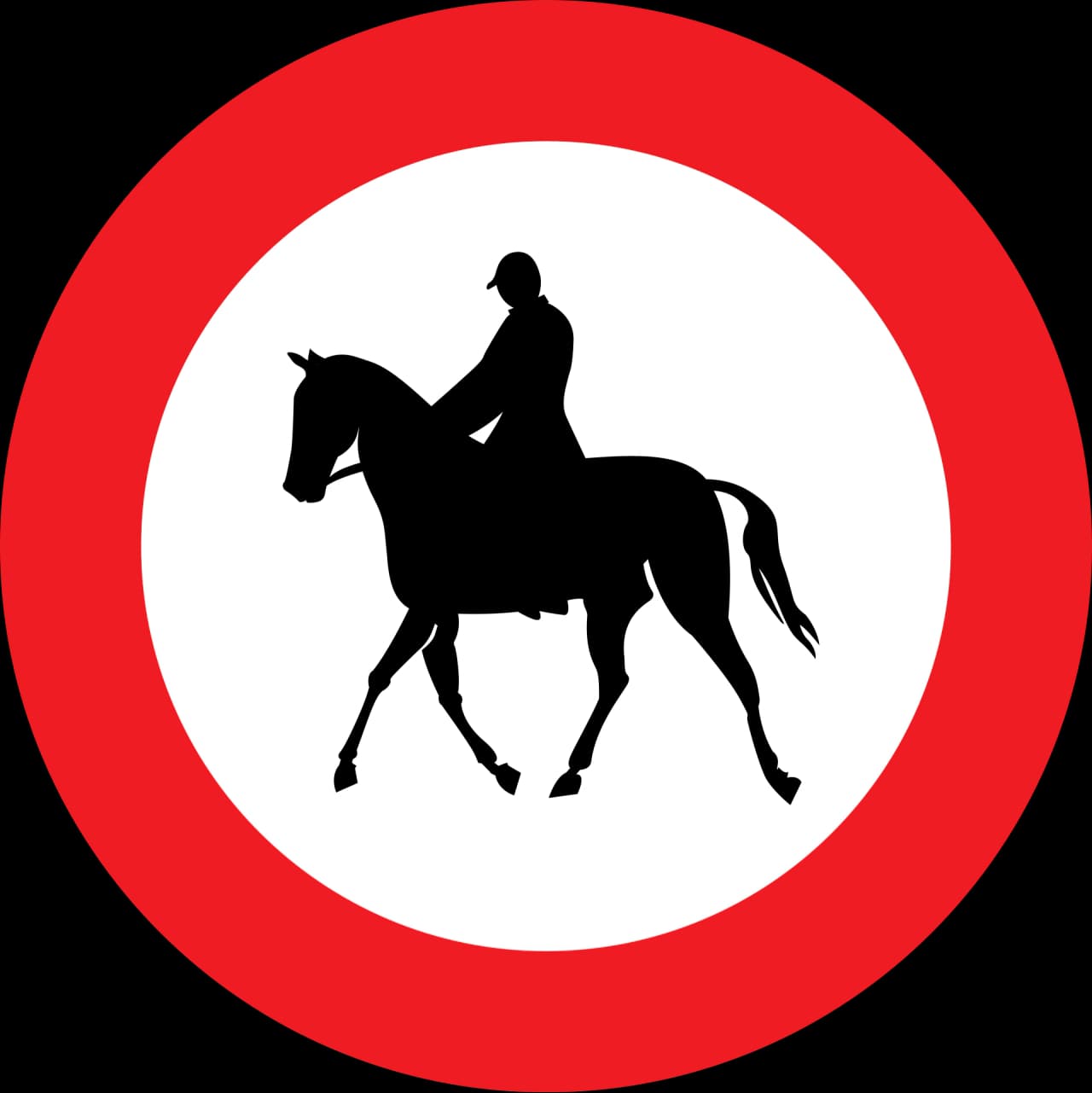 14a-riding-prohibited - Prohibido circular señal de tráfico
