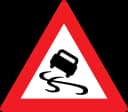 Slippery road road sign from Austria