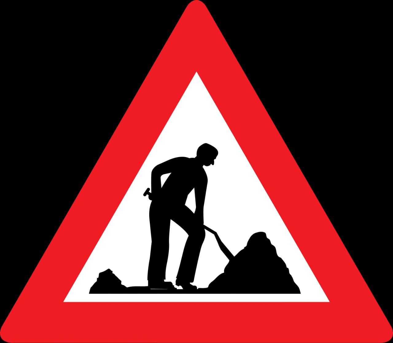 9 - Obras en la calzada señal de tráfico