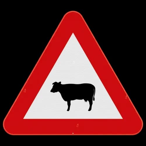 A29 - Cattle crossing road sign
