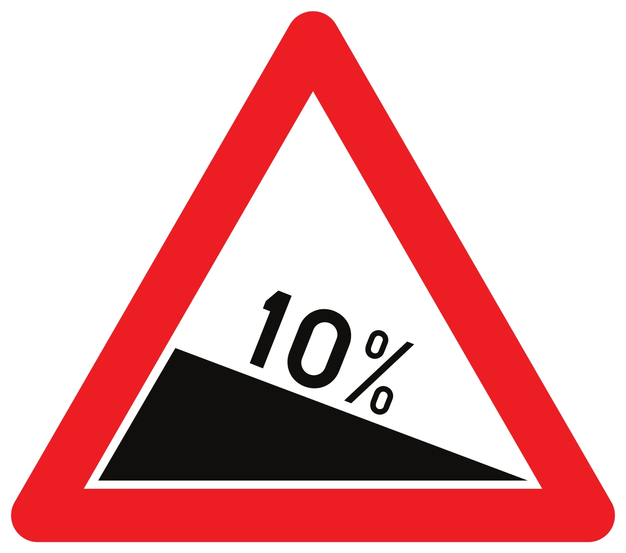 A3 - Steep descent road sign
