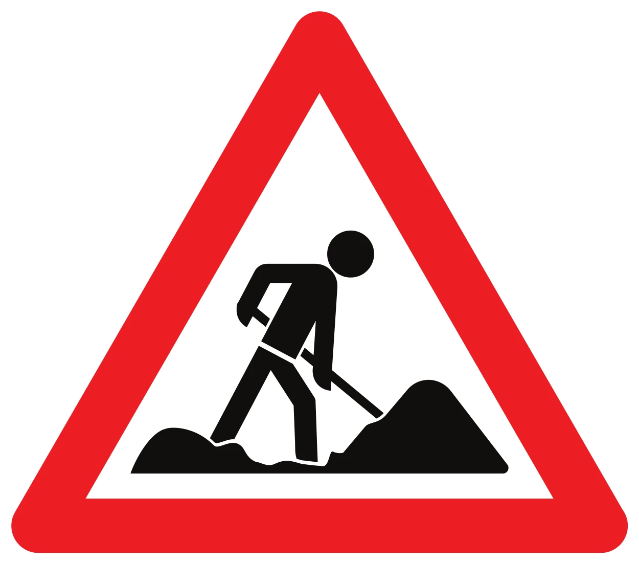A31 - Roadworks road sign