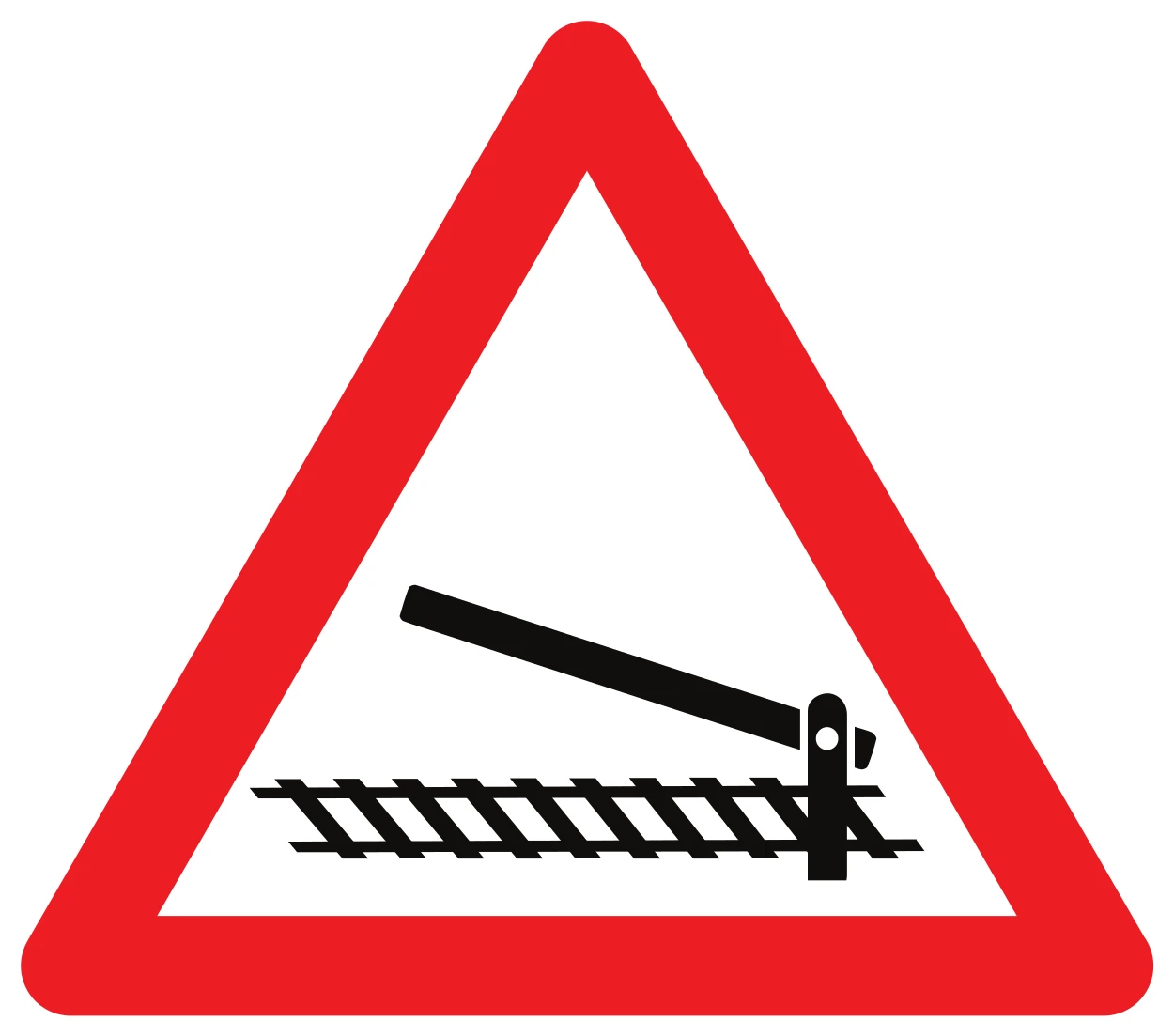 A41 - Railroad crossing ahead with gates or barriers road sign