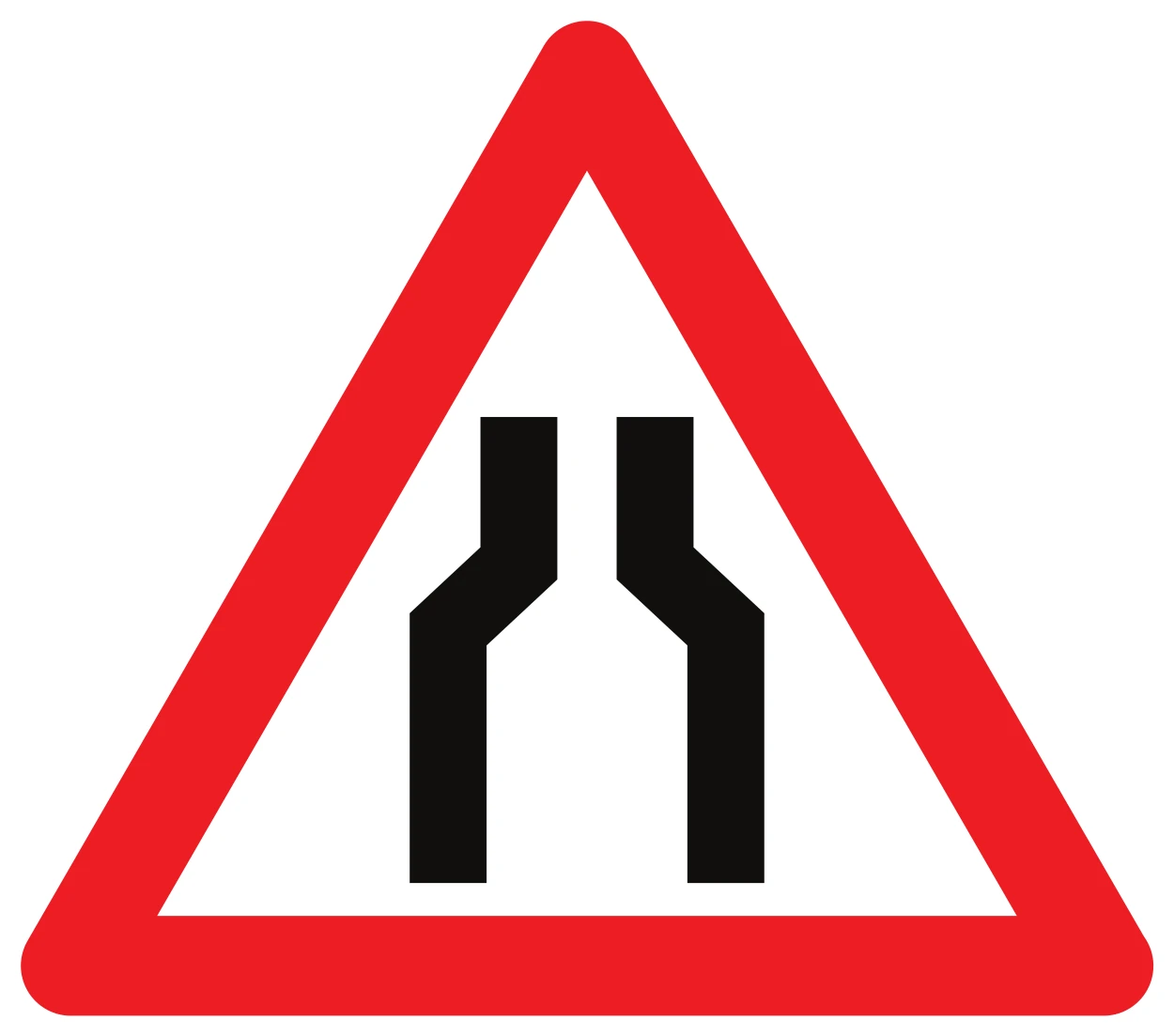 A7a - Road narrows road sign