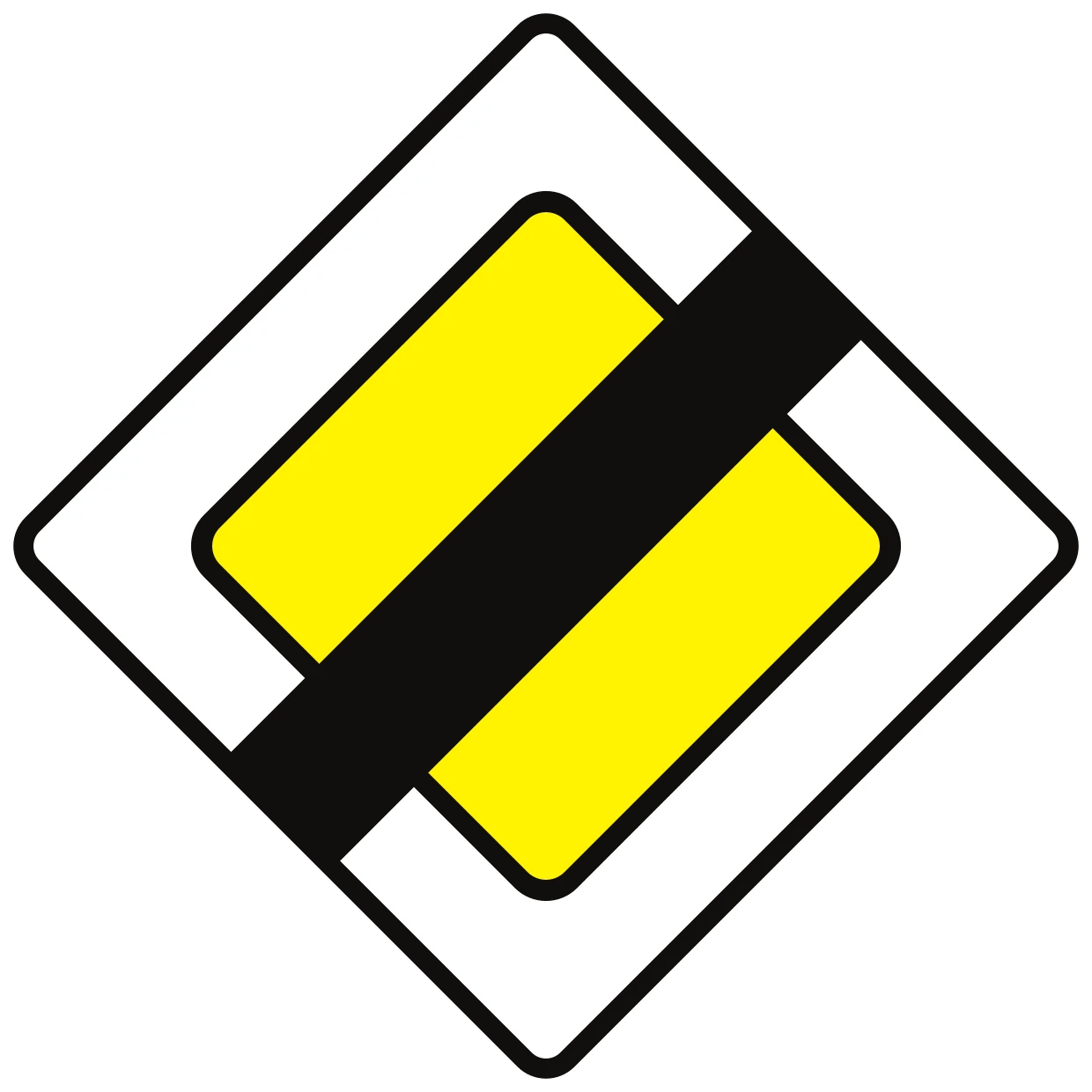 B11 - End of priority road road sign